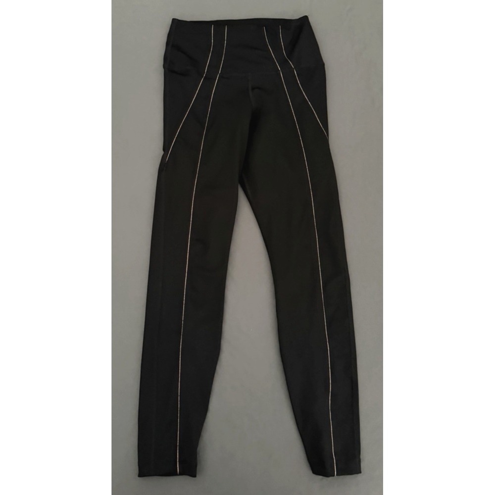 Nike Yoga Training Tights Womens Size‎ Medium Black Athletic Metallic Rose Gold